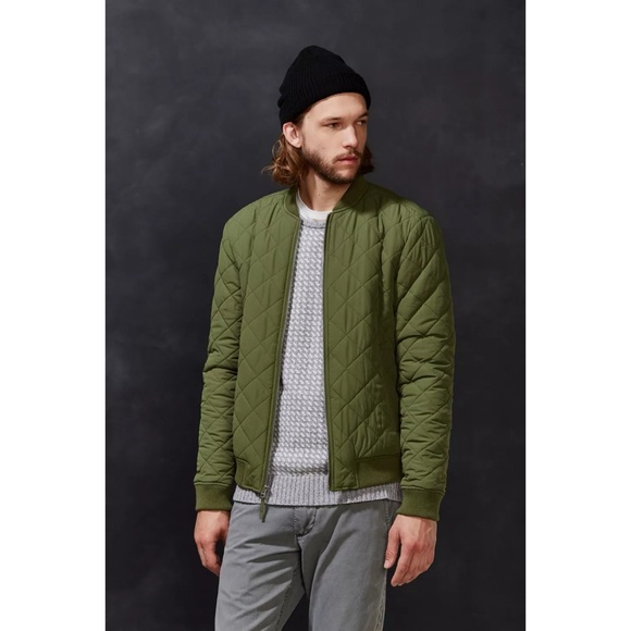 Urban Outfitters x Your Neighbors Devon Quilted Bomber Jacket Green - Picture 5 of 14